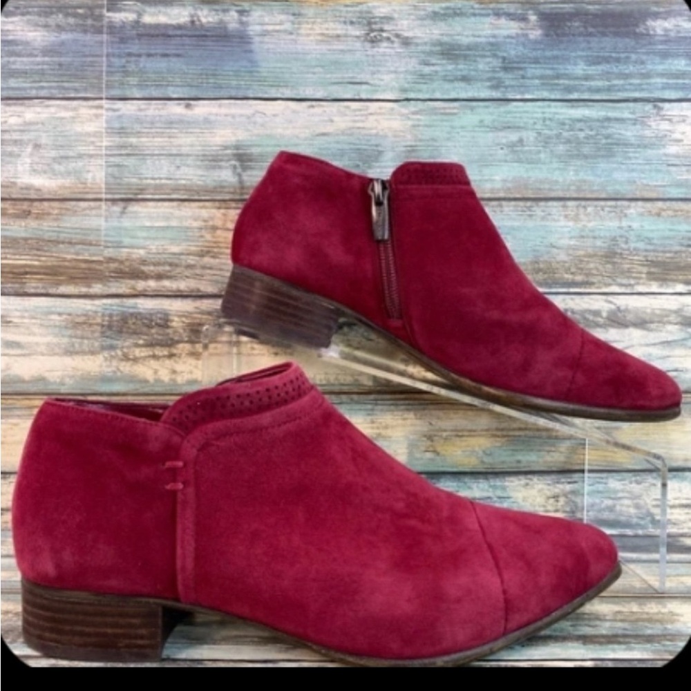 Vince Camuto Red Suede Ankle Booties